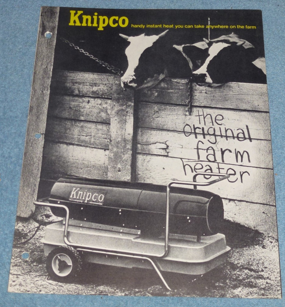 Vtg Knipco Farm Heaters Brochure Specs Sheet Models F50 F98D F150D F155A F220