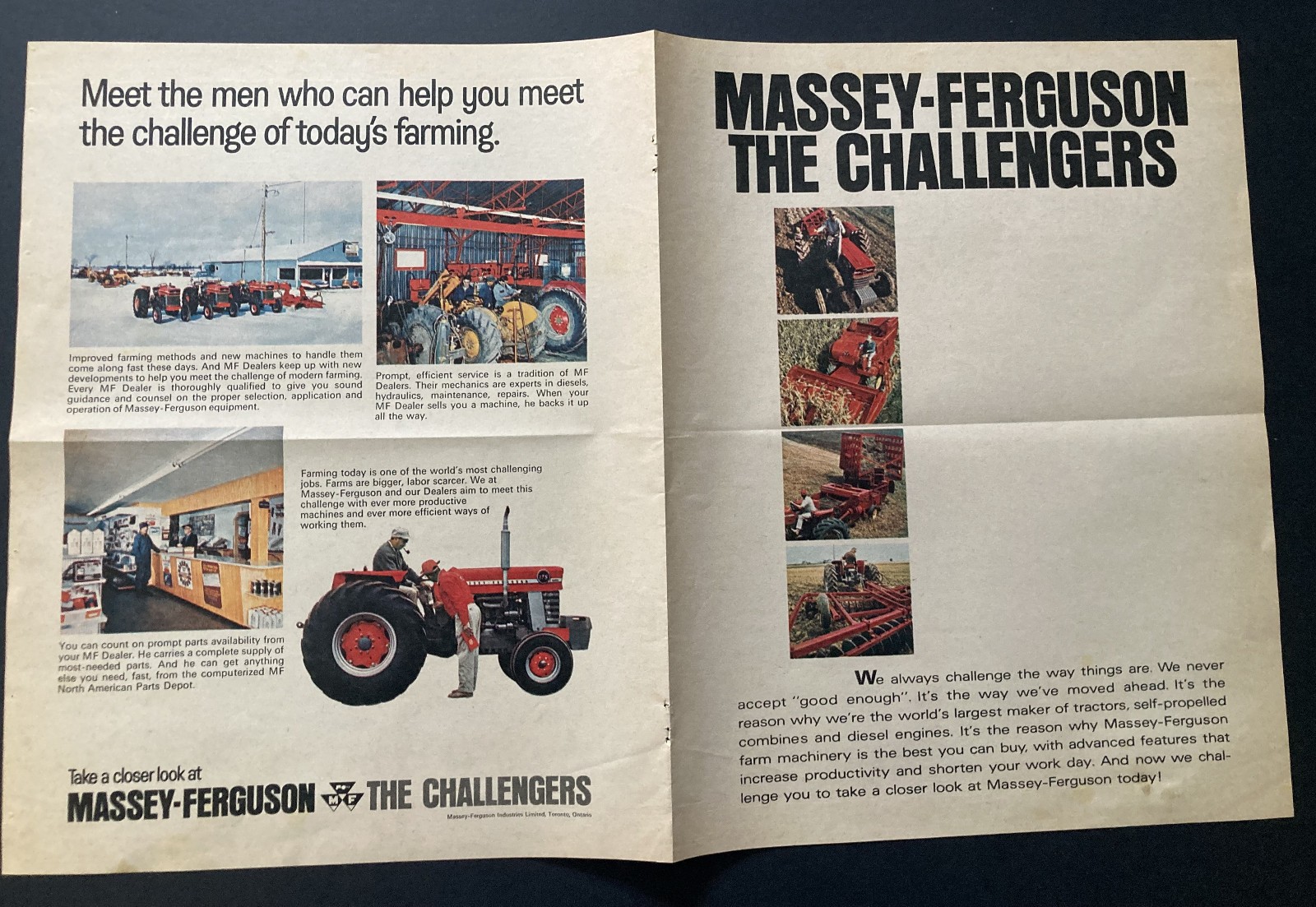 1960’S ? CANADA CANADIAN TRACTOR AD MASSEY FERGUSON 165 2 PAGE AD