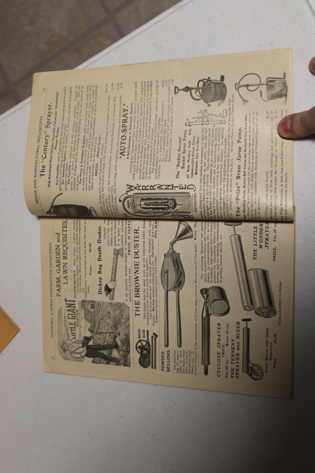 Vtg 1904 Advertising Catalog Caldwell & Jones Seeds & Agricultural Implements