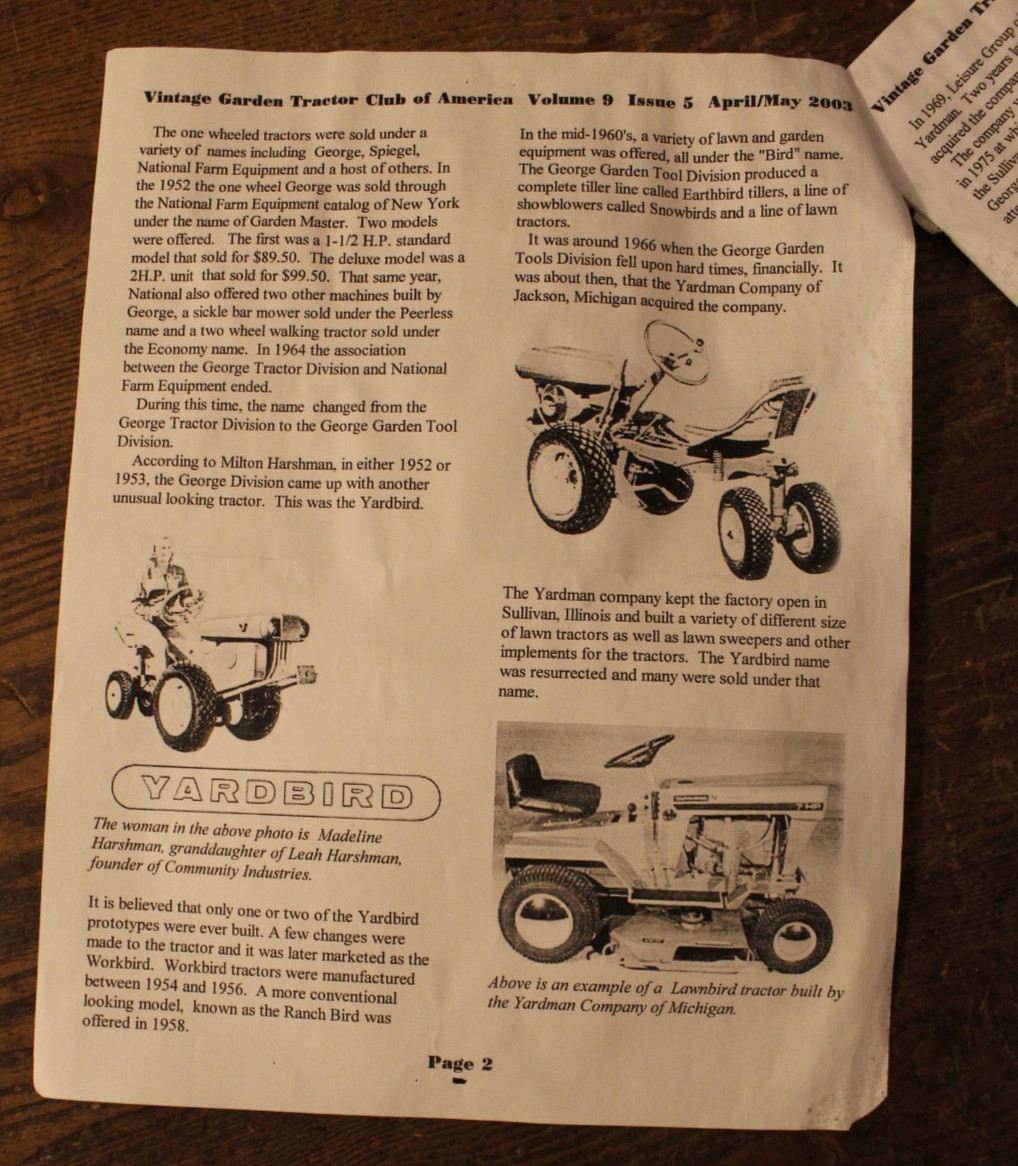Garden Expo 2003 Paperwork and 2 “George” Decals (Garden Tractor)