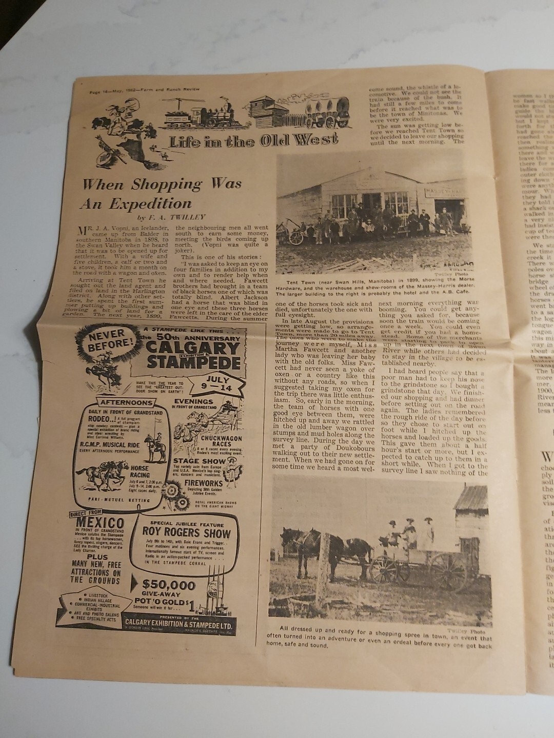 Farm And Ranch Review Newspaper May 1962 Calgary Alberta Stampede Ad