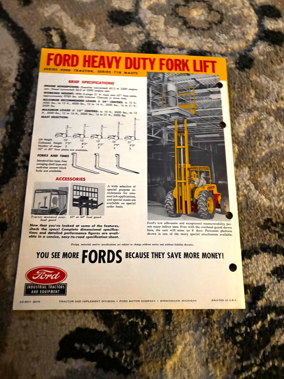 Ford Tractor 4000 Heavy Duty Fork Lift Brochure DCPA26