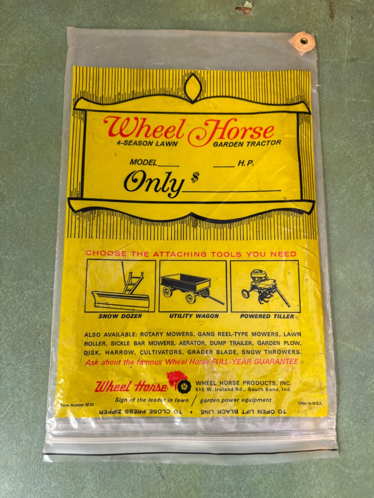 Rare Wheel Horse 606 656 Sales Kit Manual Packet Operators & Engine Manual
