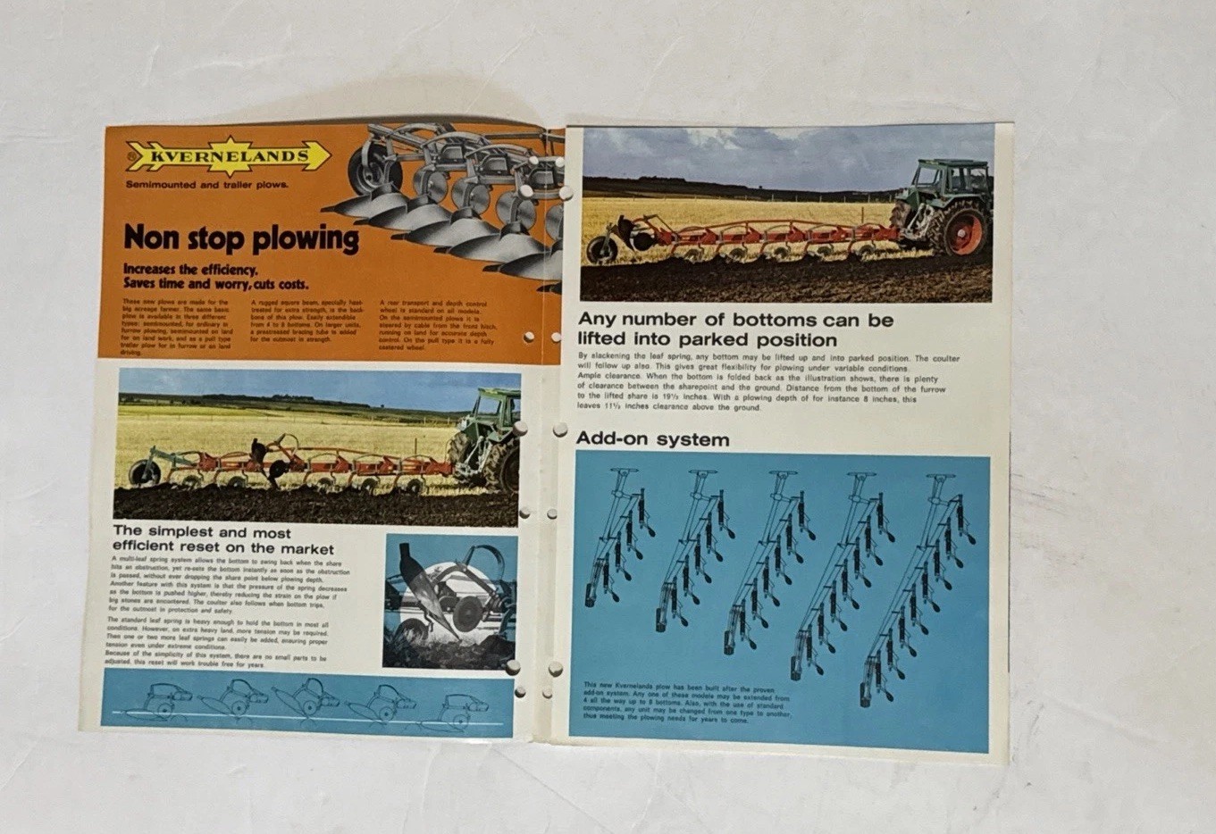 Kvernelands Fabrikk color Semimounted Plowing Vintage Farming Brochure