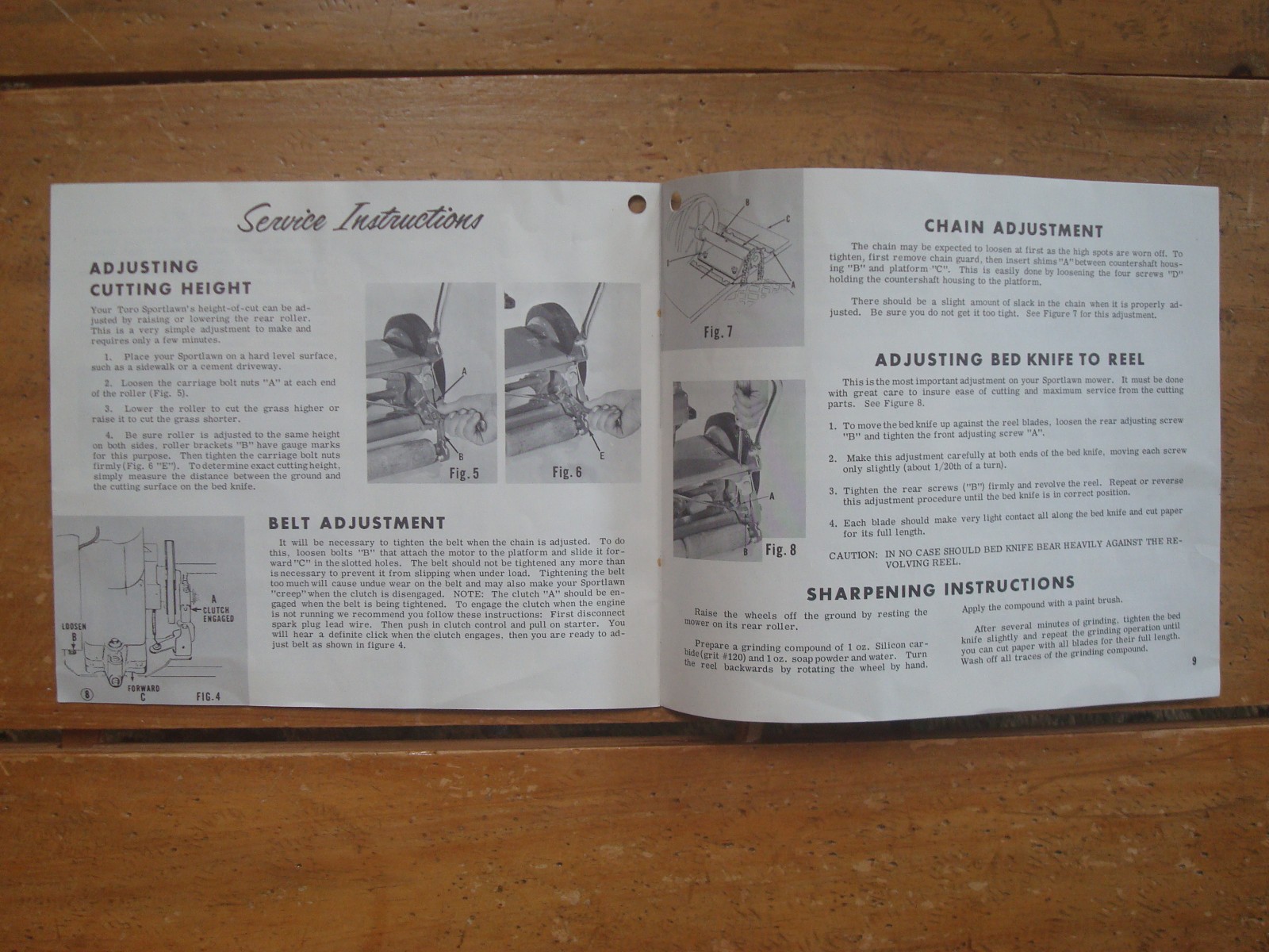 1961 Toro 18″ and 21″ Sportlawn Reel Mowers Owner’s Operating, Instruction Manua