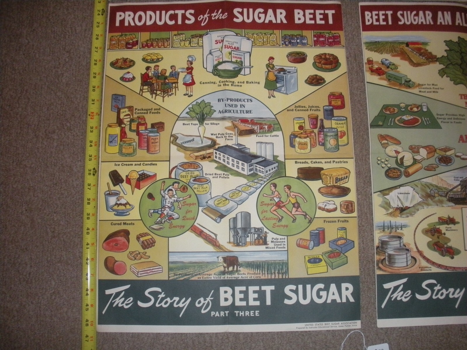 Rare Vintage 1950’s? Extracting STORY Beet Sugar food Factory COMPLETE SET OF 4
