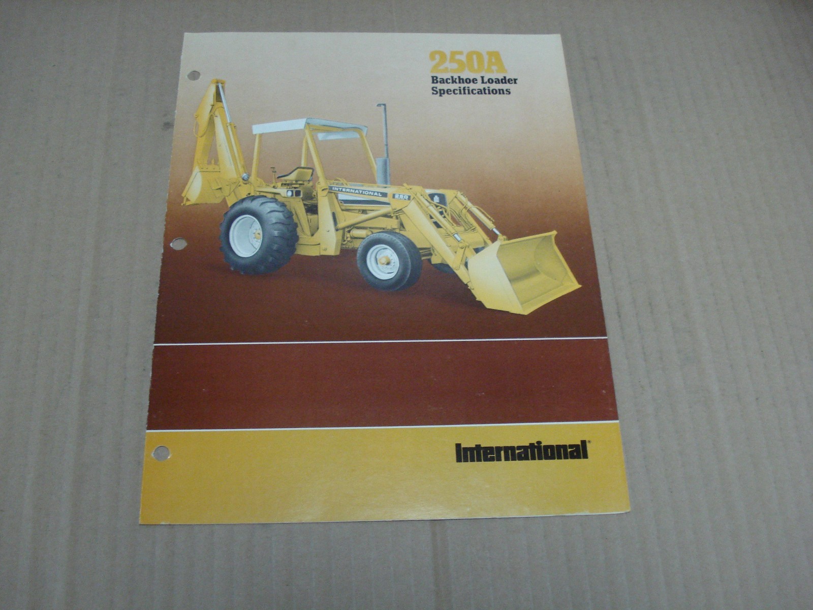 International 250A Backhoe Loader Specifications Brochure