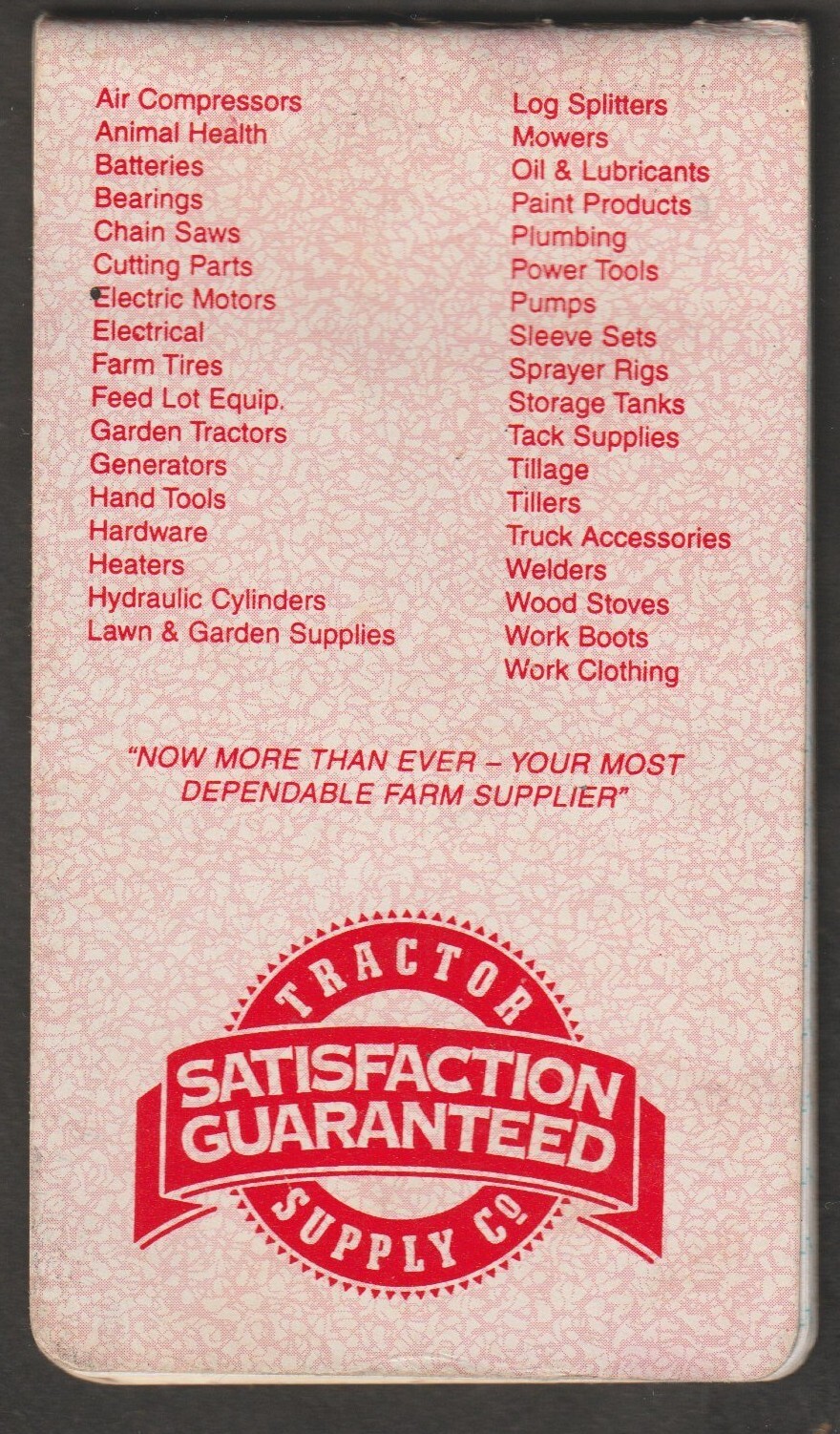 TRACTOR SUPPLY CO. (TSC) POCKET NOTEBOOK
