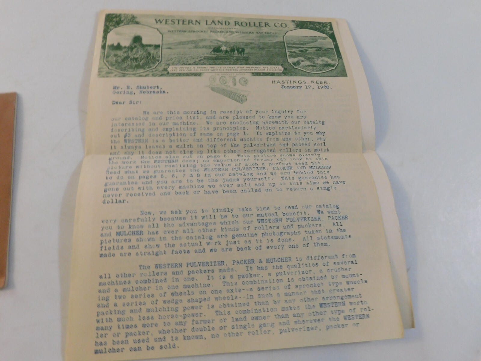 1928 WESTERN PULVERIZER PACKER & MULCHER WESTERN LAND ROLLER #128 CATALOGUE VG