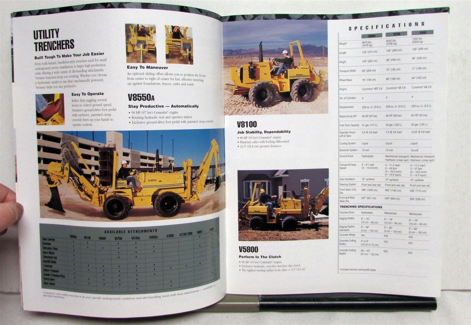 1998 Vermeer Underground Construction Equipment Catalog