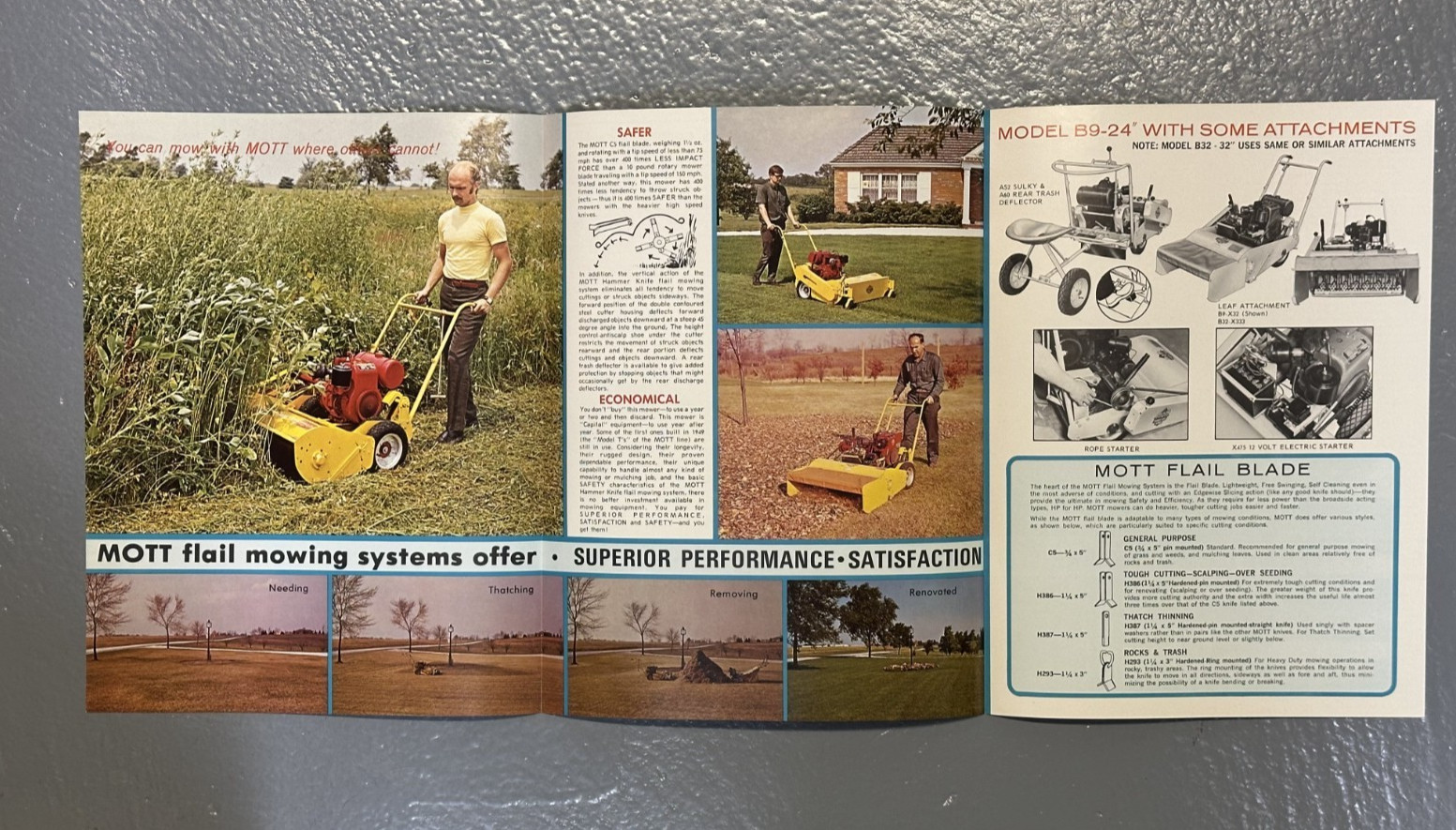 1970s MOTT Hammer Knife MOWERS Farm Advertising Brochure Vintage