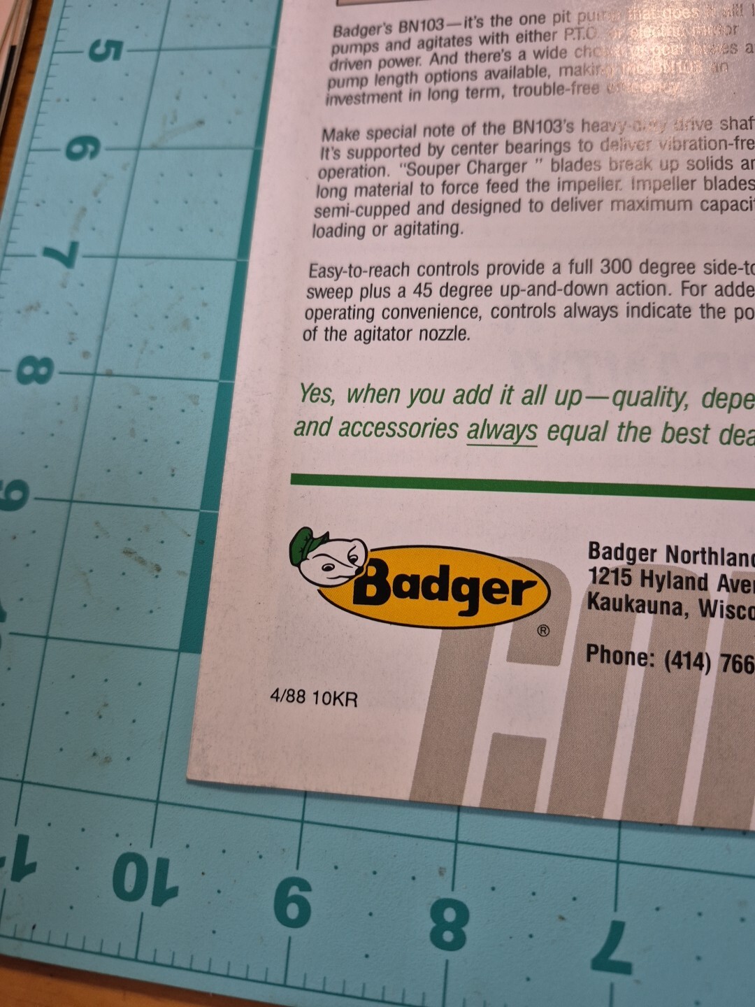 1988 BADGER Core-Ten Liquid Manure Tanks Brochure Built with Cor-Ten Steel