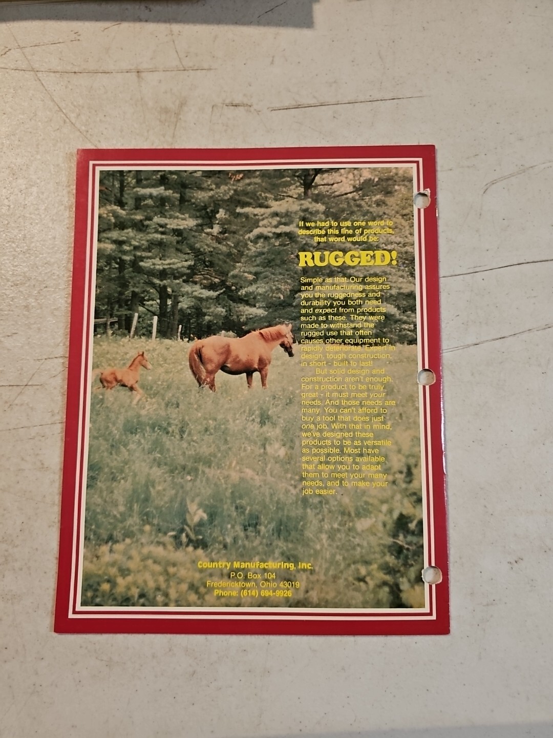 Vintage Country Manufacturing Small Farmer’s Products Catalog. Fredericktown, OH