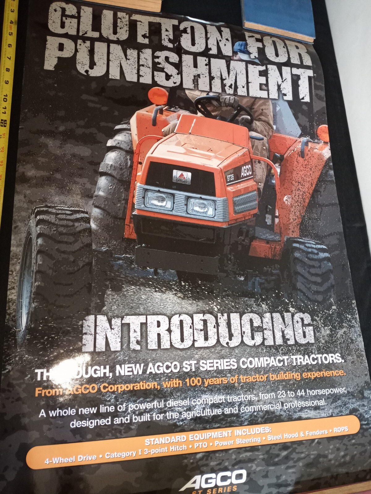 Vintage Agco ST Series~~Compact Tractor~Dealer Poster~ 24″ X 36″