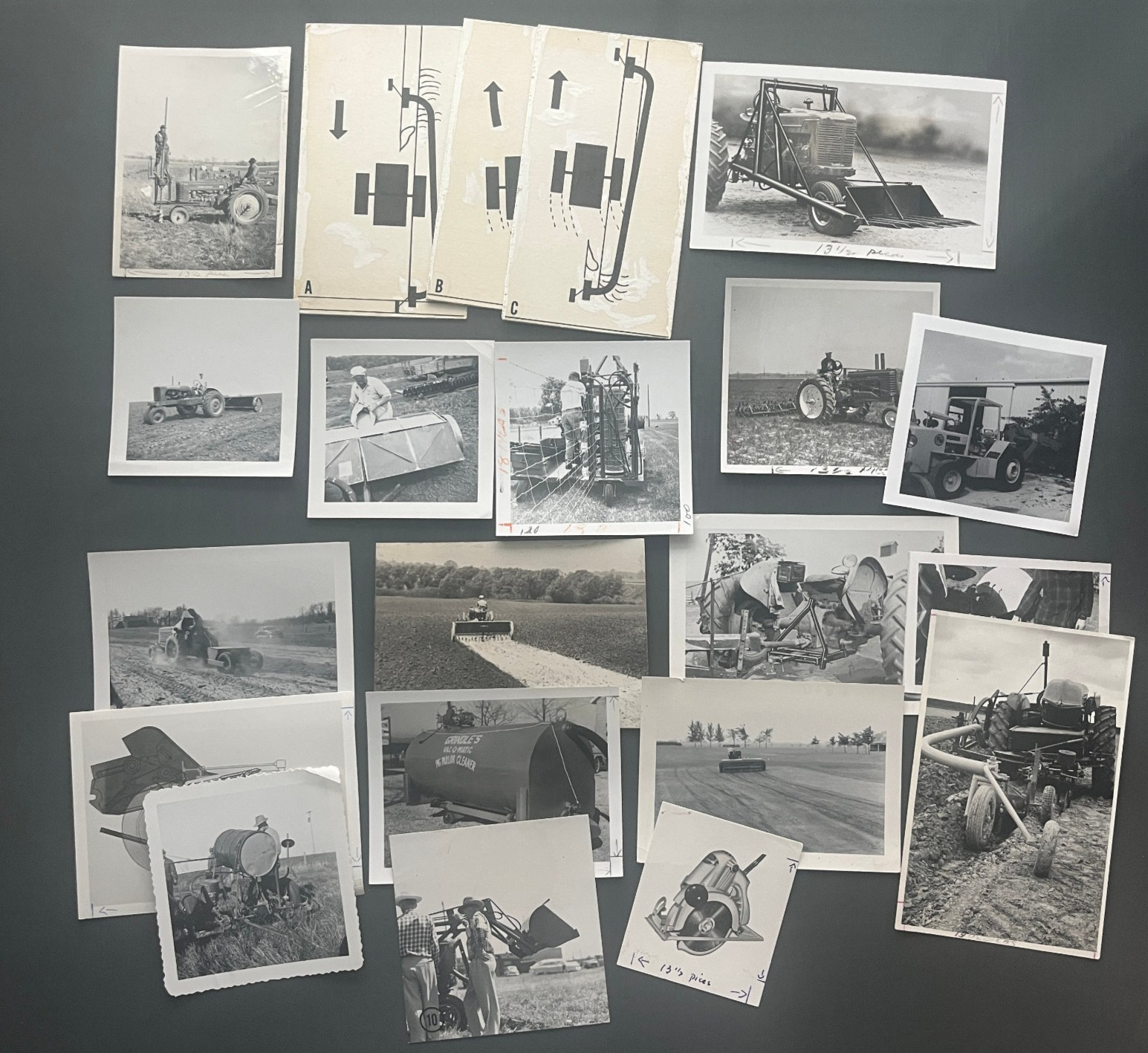 1950’s TRACTORS, FARMING, INDUSTRIAL PHOTO LOT 75+ USED IN FARMING PUBLICATION