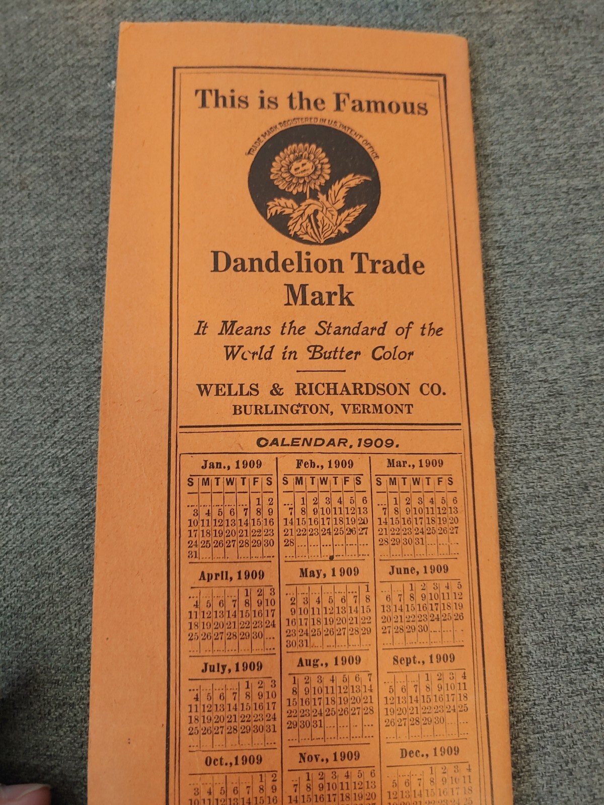 1909 The Dairymen’s & Creamerymen’s Account Book Dandelion Trade mark