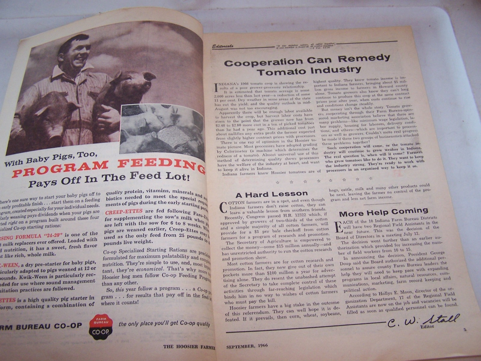 1966 HOOSIER FARMER Magazine INDIANA