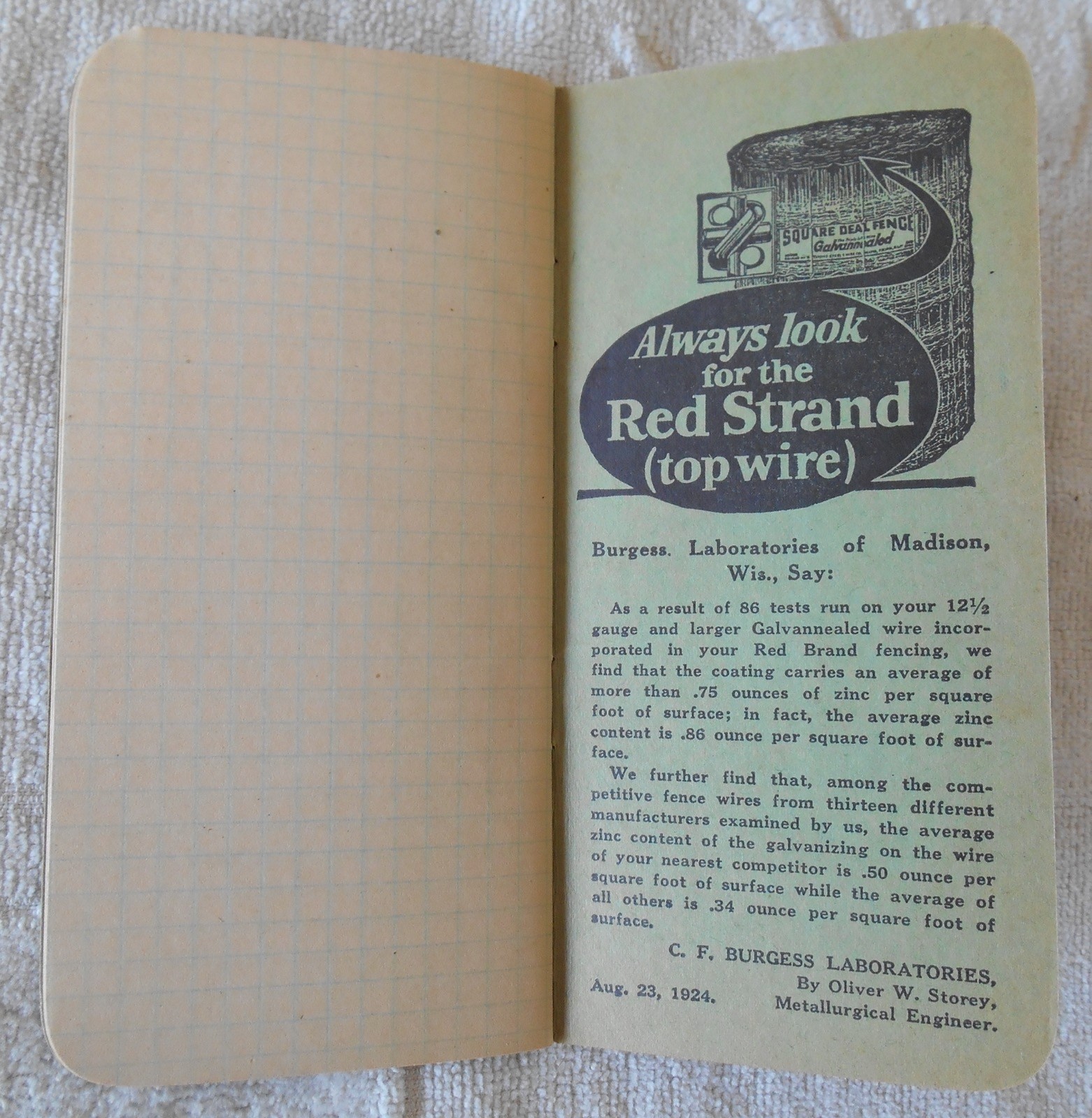 Advertising Keystone Steel & Wire Co. Peoria, Illinois “Red Brand Fence”