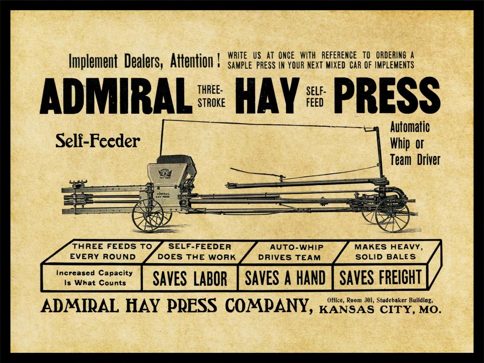1905 Admiral Hay Press, St. Louis NEW Metal Sign 24″x30″ USA STEEL XL Size 7 lb
