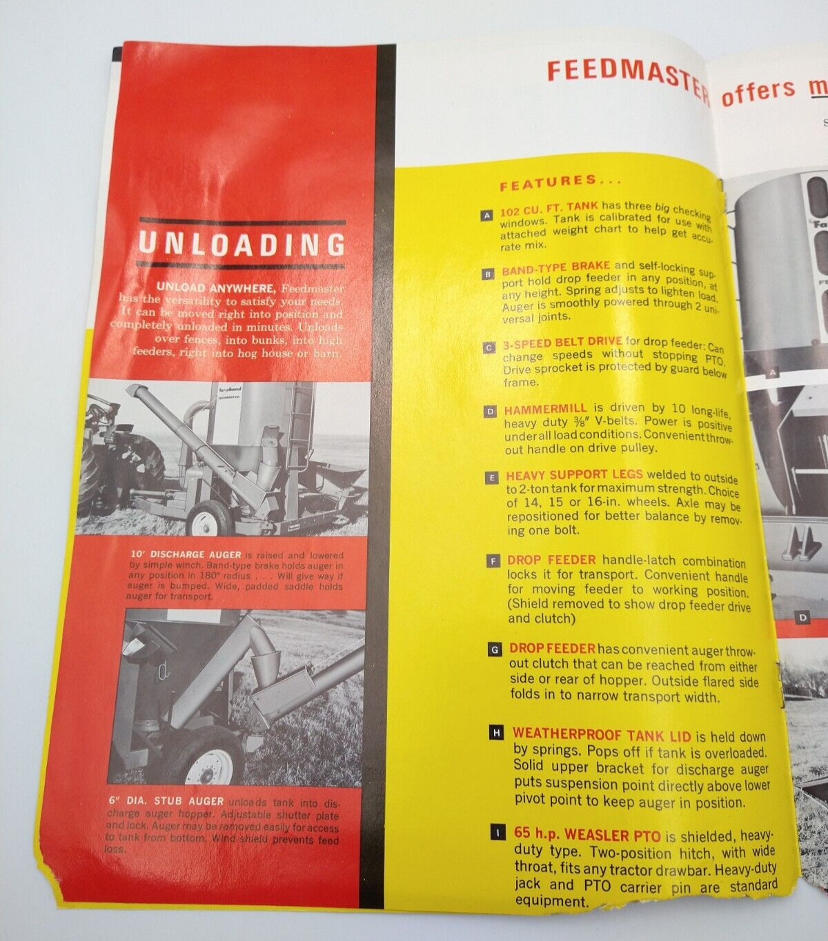 VTG 1960s Farmhand Feedmaster Dealer Sales Brochure 8 pg 8.5″x11″ Grinder Mixer