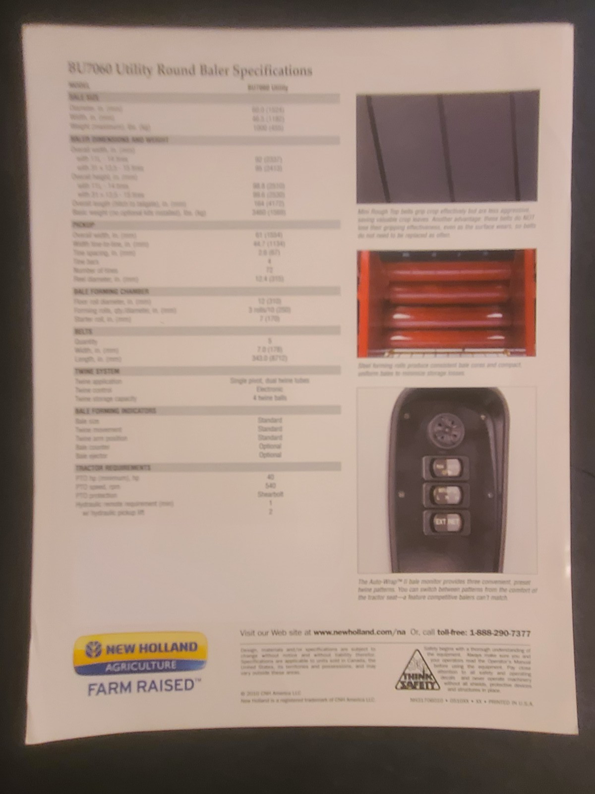 2010 New Holland Utility Round Baler Dealer Brochure BU7060