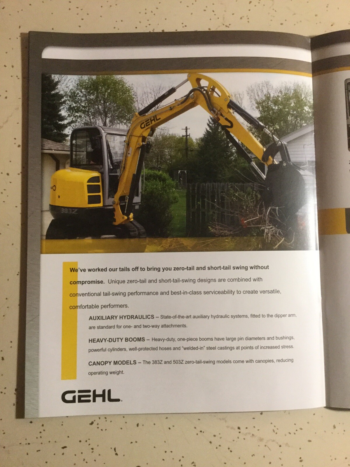 GEHL FULL LINE COMPACT EXCAVATORS 12 PAGES 2011 Sales Brochure