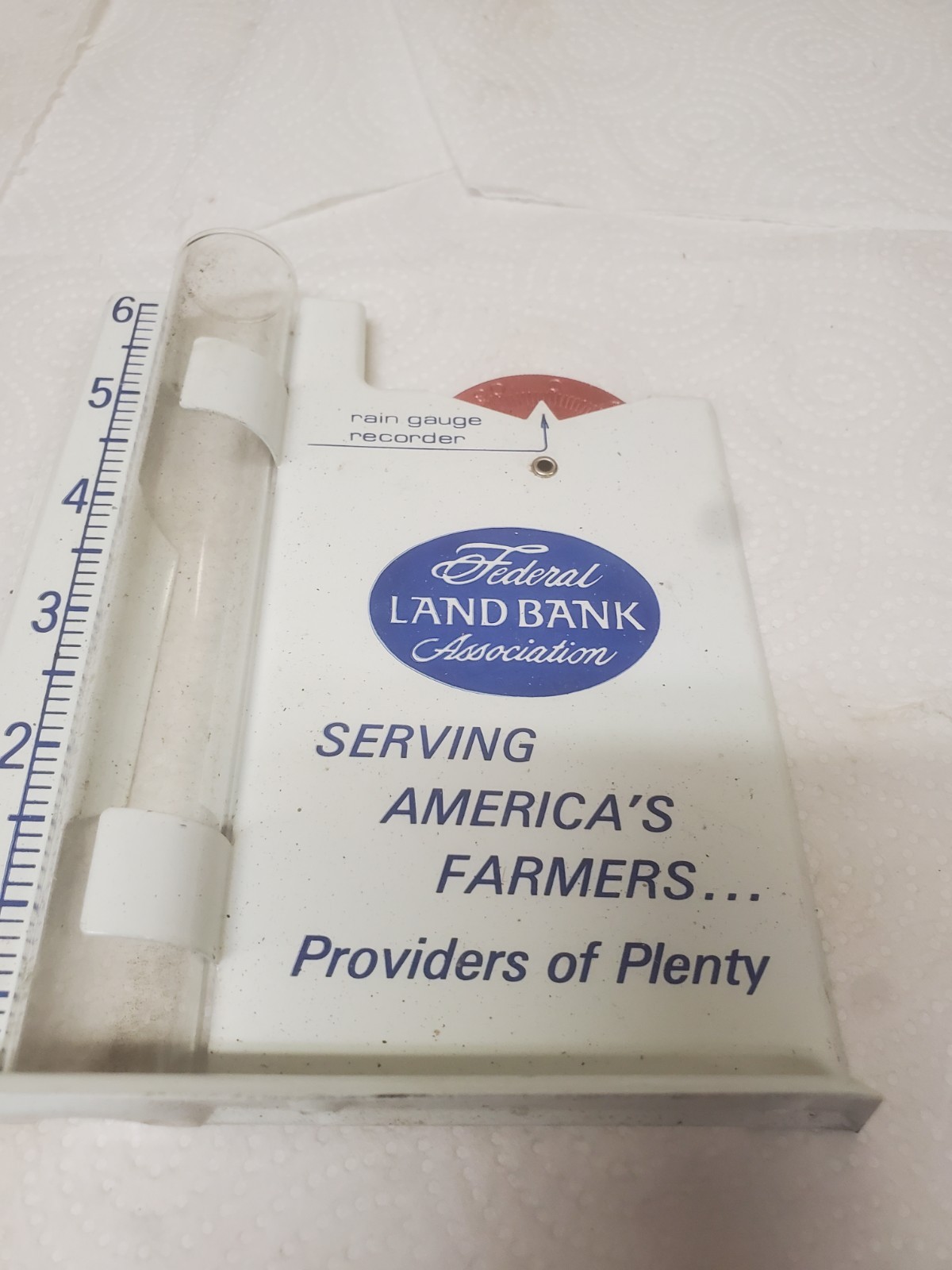 Metal Rain Guage Federal Lank Bank Association Serving America’s Farmers