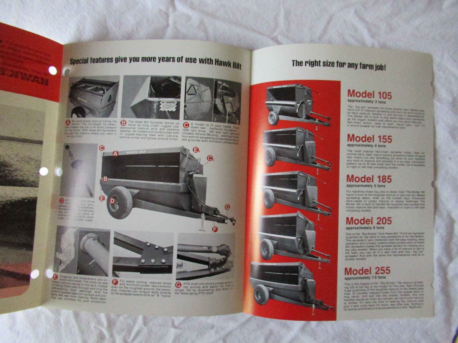 1973 Hawk Bilt manure spreaders brochure