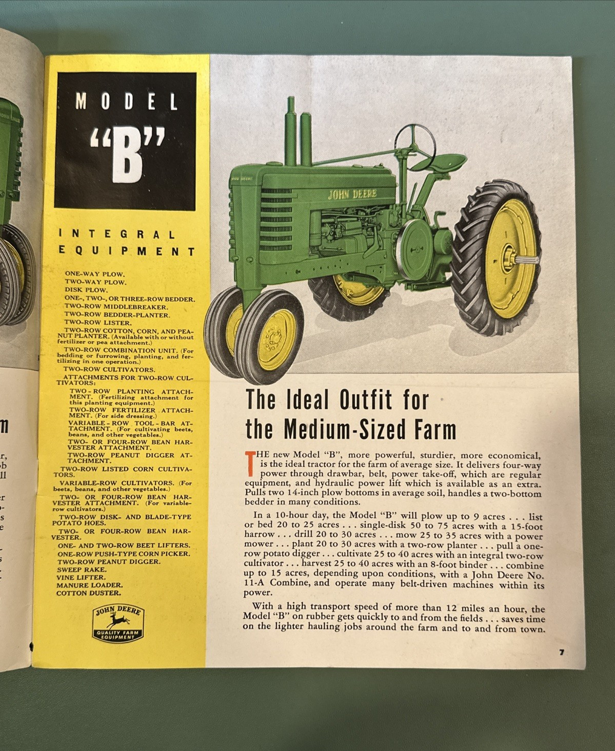 John Deere A B G H Tractor For 1941 Brochure A-456-45-3 ?1941