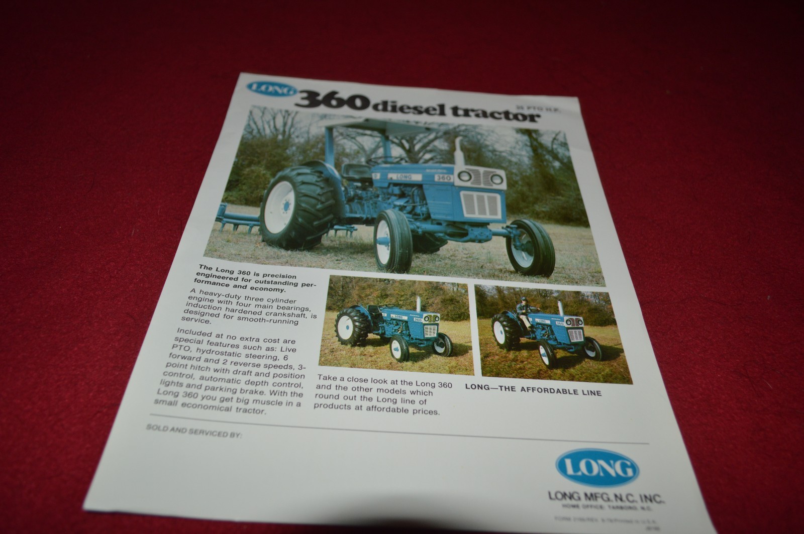 Long 360 Tractor Dealer’s Brochure YABE8