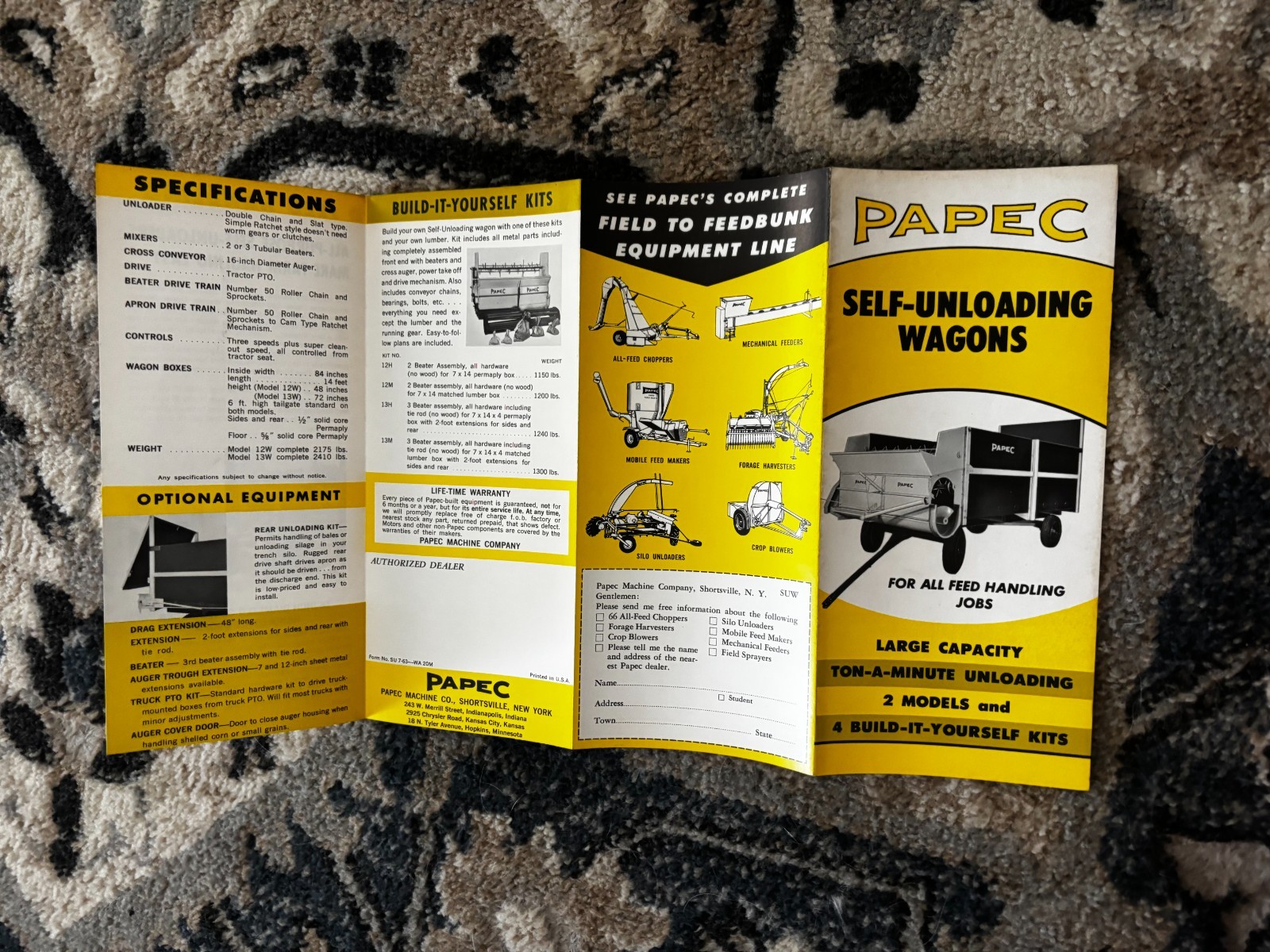 Papec Self-Unloading Wagons For 1963 Brochure DCPA26