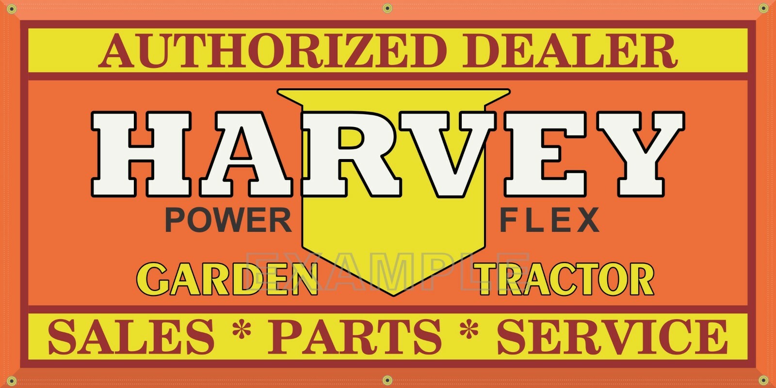 HARVEY GARDEN TRACTORS EQUIPMENT DEALER SALES OLD VINTAGE SIGN REMAKE BANNER