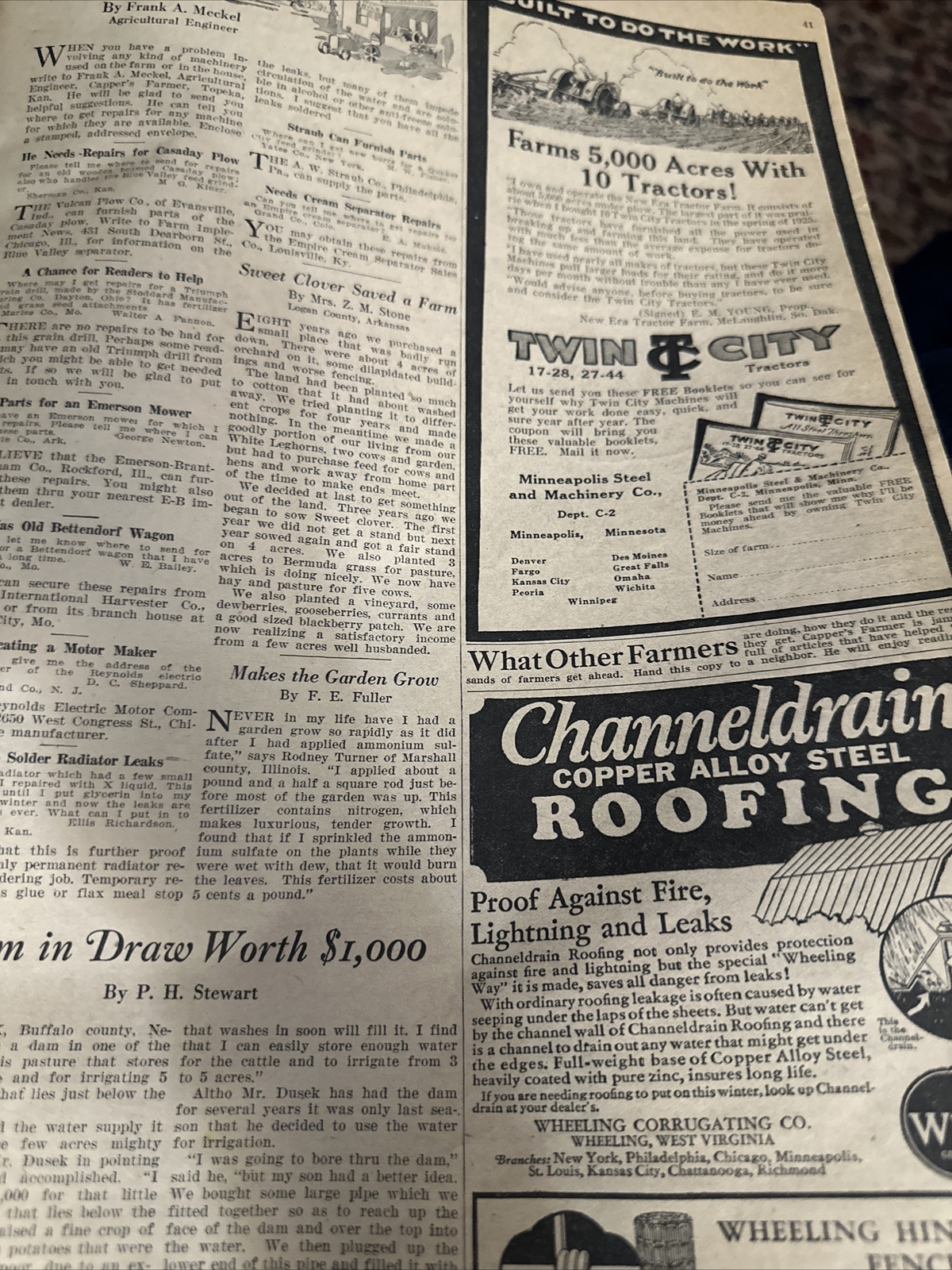 1928 Capper’s Farmer Magazine Cover Only Vintage Farmhouse Art Advertising