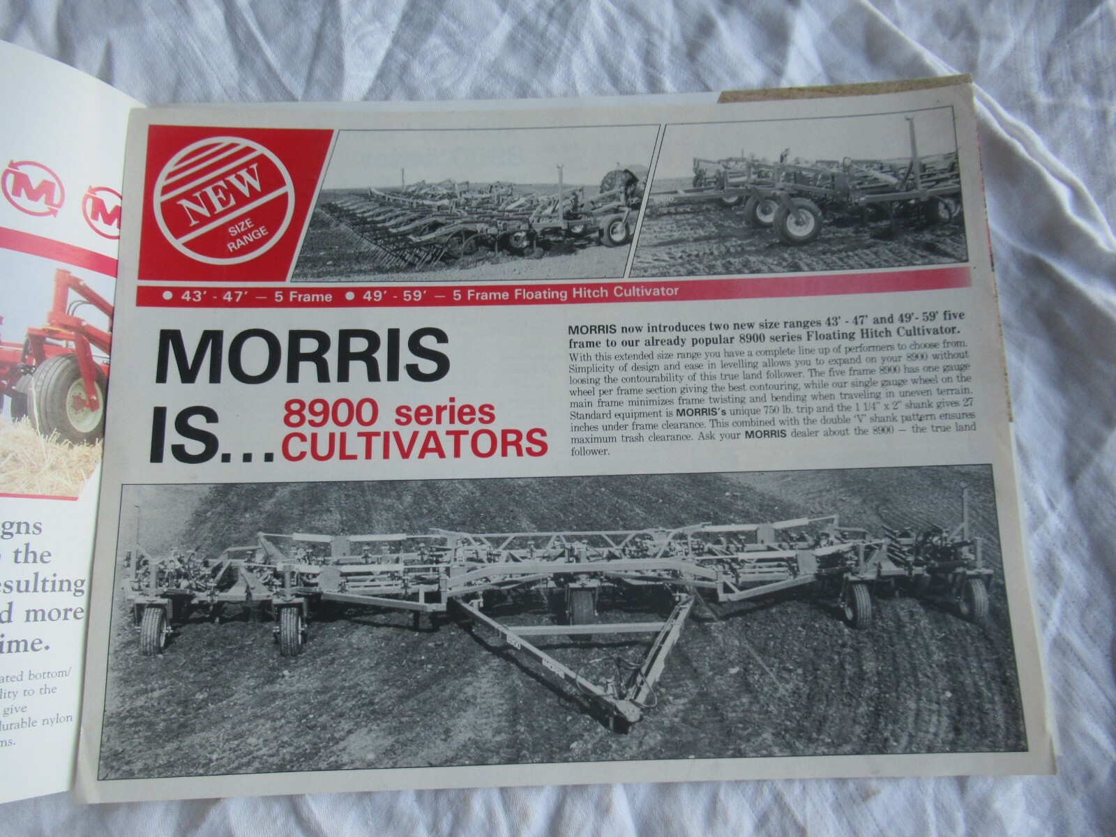 Morris 8900 series cultivator brochure