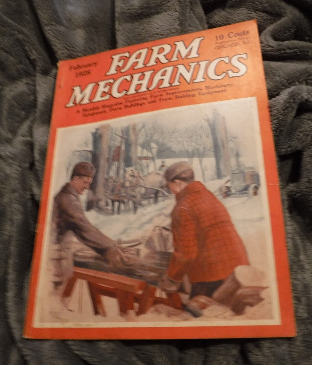 FARM MECHANICS FEB 1928 MAGAZINE Farm Improvements Machinery Equipment Building