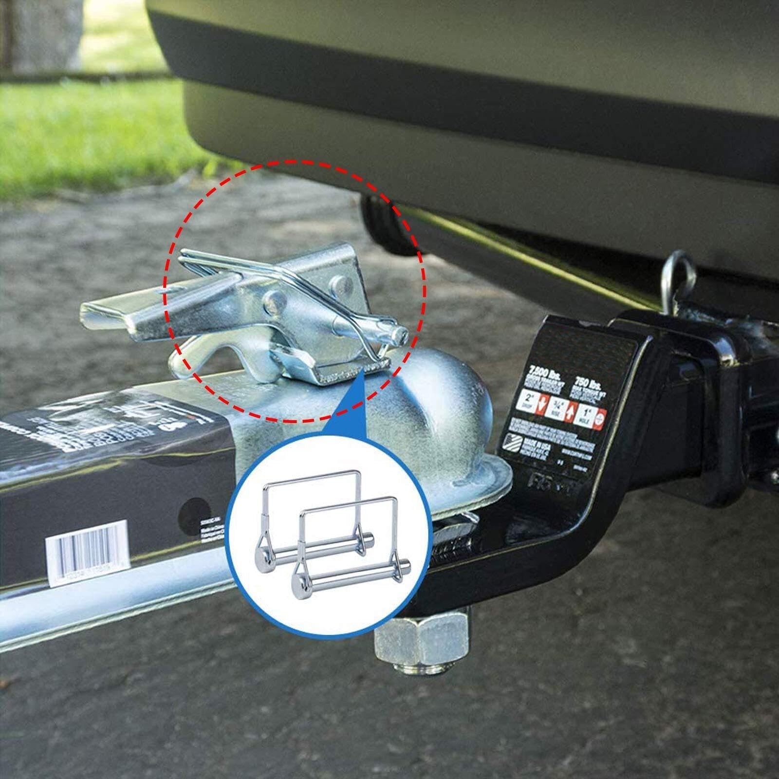 Truleego 8 Pack Trailer Coupler Pin 3/8X4In Towing Hitch Pin Heavy Duty Wire