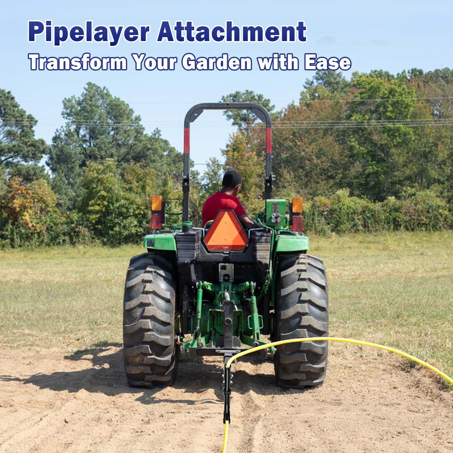 Pipelayer Attachment fit 3Point Lawn Tractor ATV UTV, Light Duty Flexible Pip…