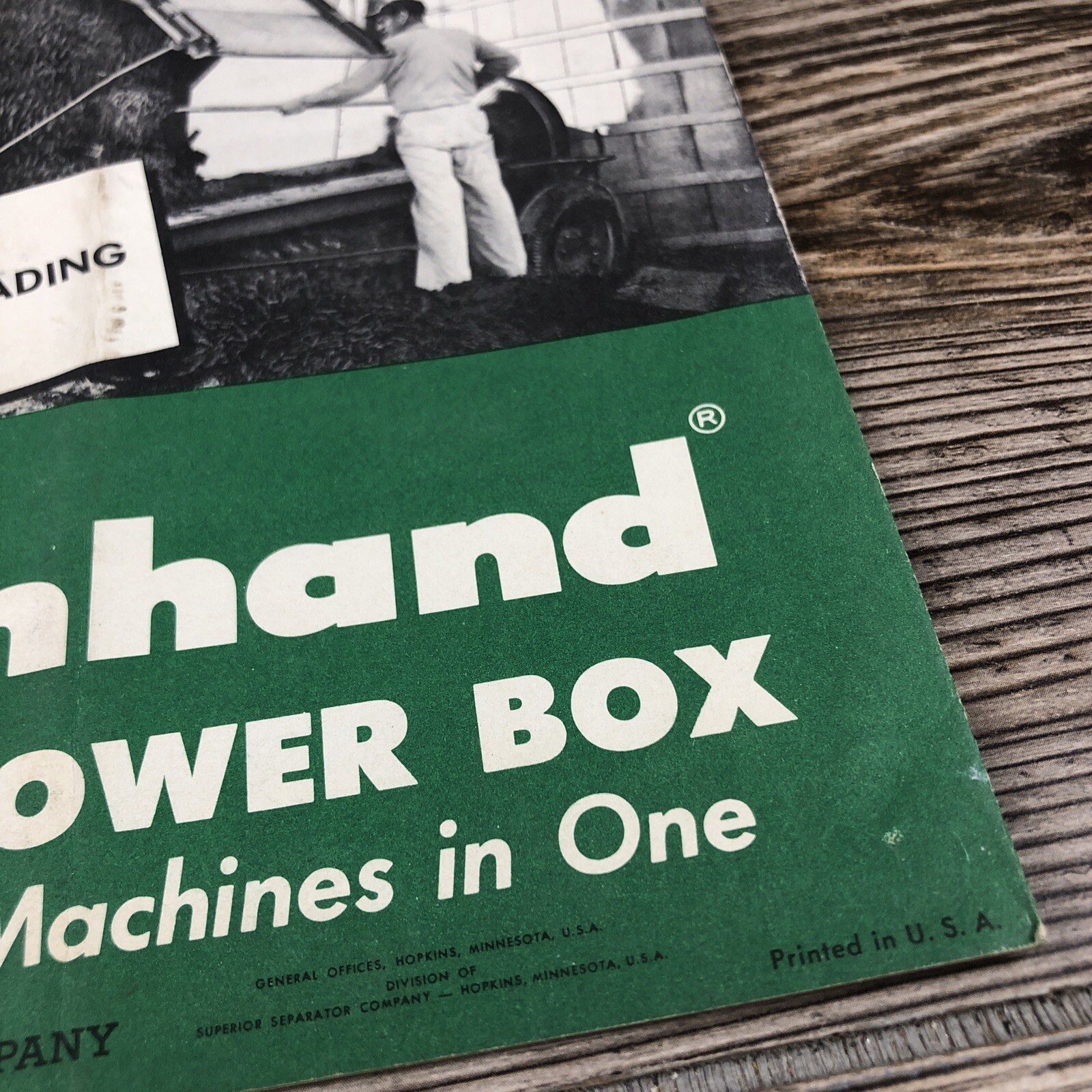 The Farmhand Company 4-Ton Power Box Farming Advertising Brochure Pamphlet