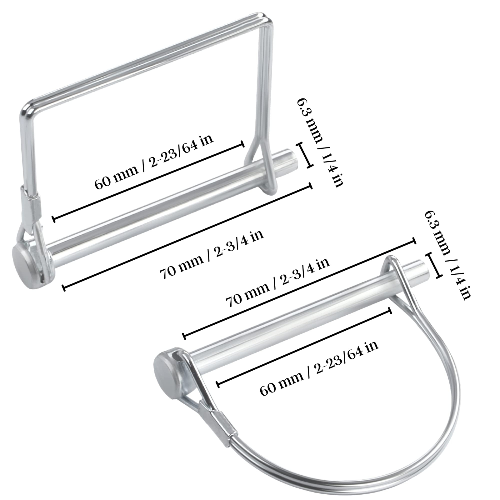 10) Trailer Pin 2-3/4″x1/4″ (L x W) – Shaft Locking Coupler Pin Heavy Duty