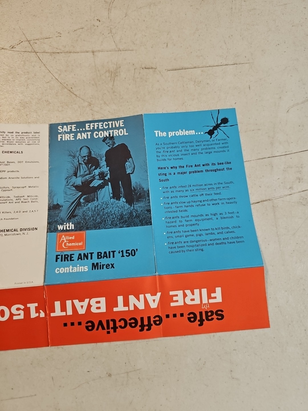 Vintage 1960’s Allied Chemical Fire Ant Bait 150 Brochure