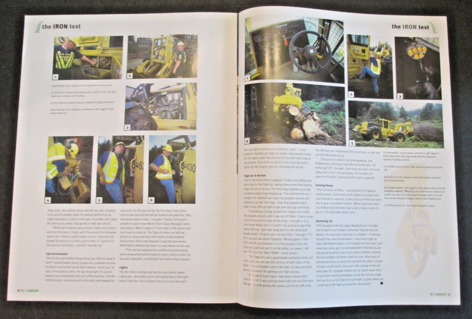 NEW ZEALAND LOGGER MAGAZINE IRON TEST TIGERCAT 630B AD Brochure Booklet