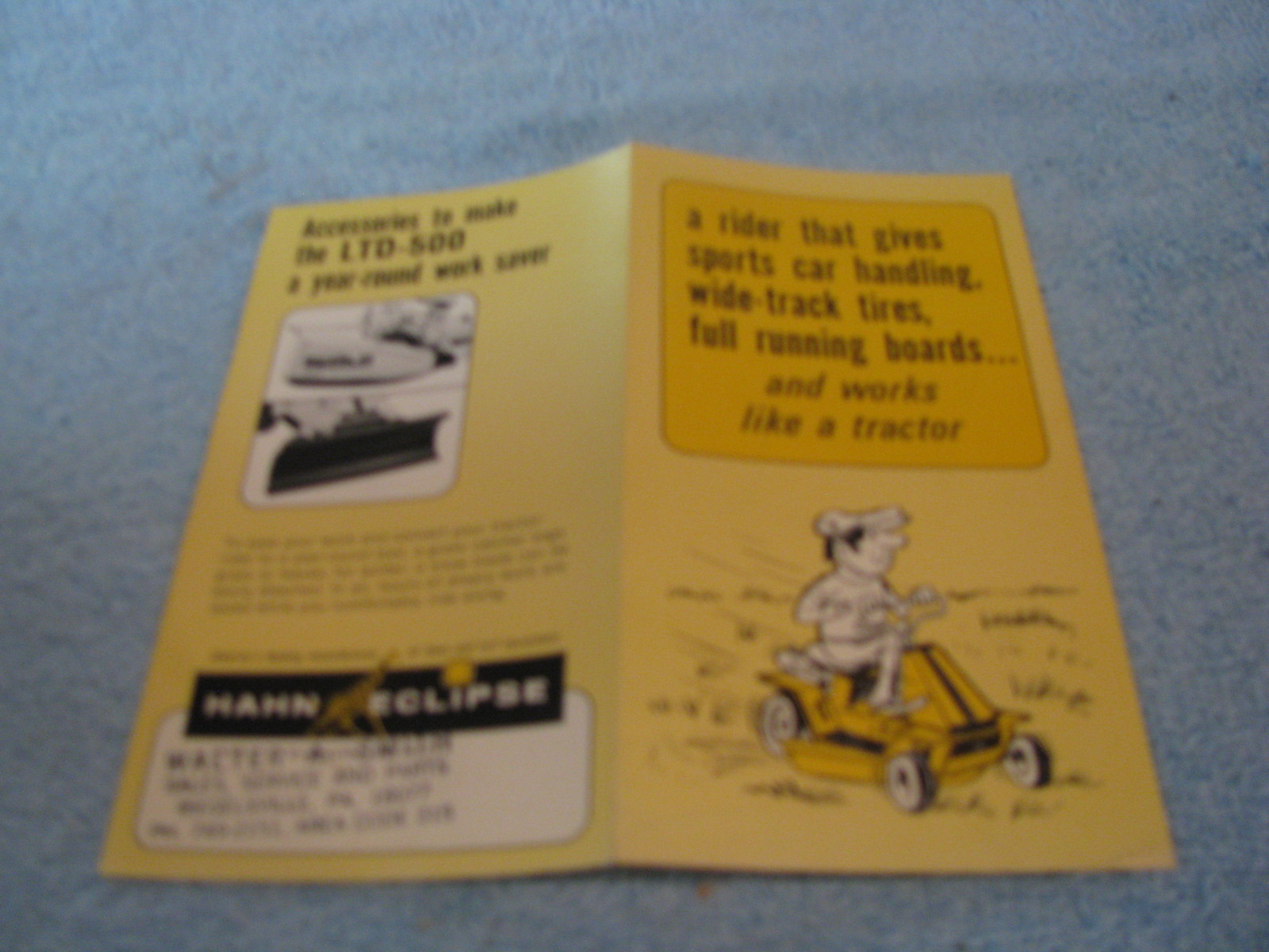 HAHN-ECLIPSE LTD-500 BROCHURE *** VINTAGE ORIGINAL