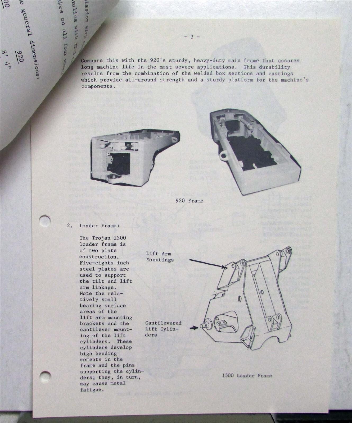 1972 Caterpillar Wheel Loaders Trojan Specs Construction Competitive Information