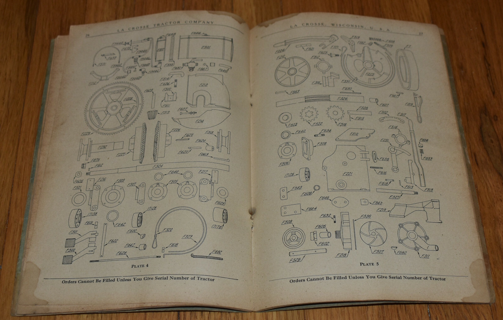 Vintage 1922 La Crosse WI Tractor Co Instruction Manual Model F G H REPAIR LIST
