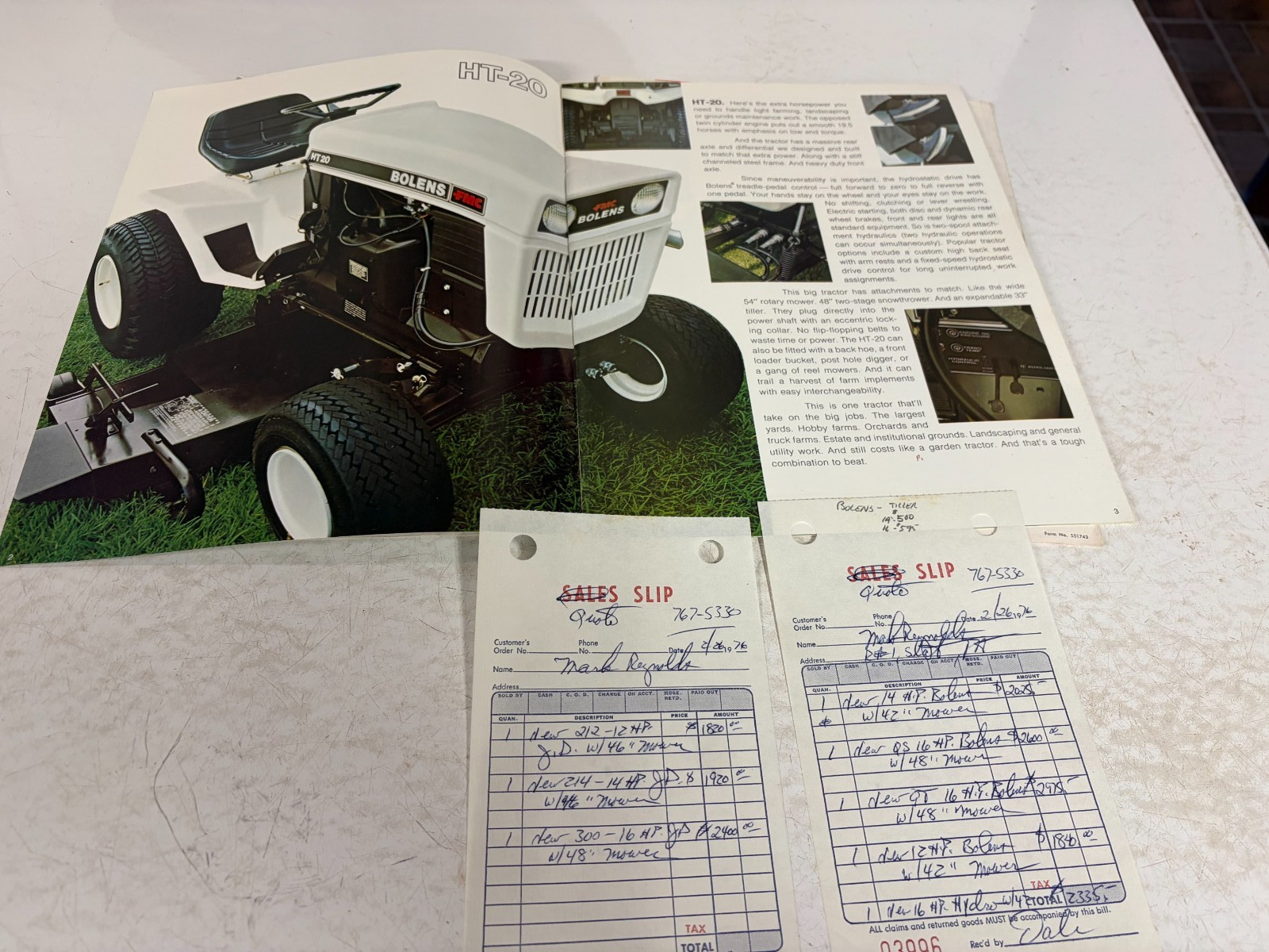 3 – Bolens and FMC Garden Tractor Dealers Sales Brochure Vintage 1970’s 1960’s