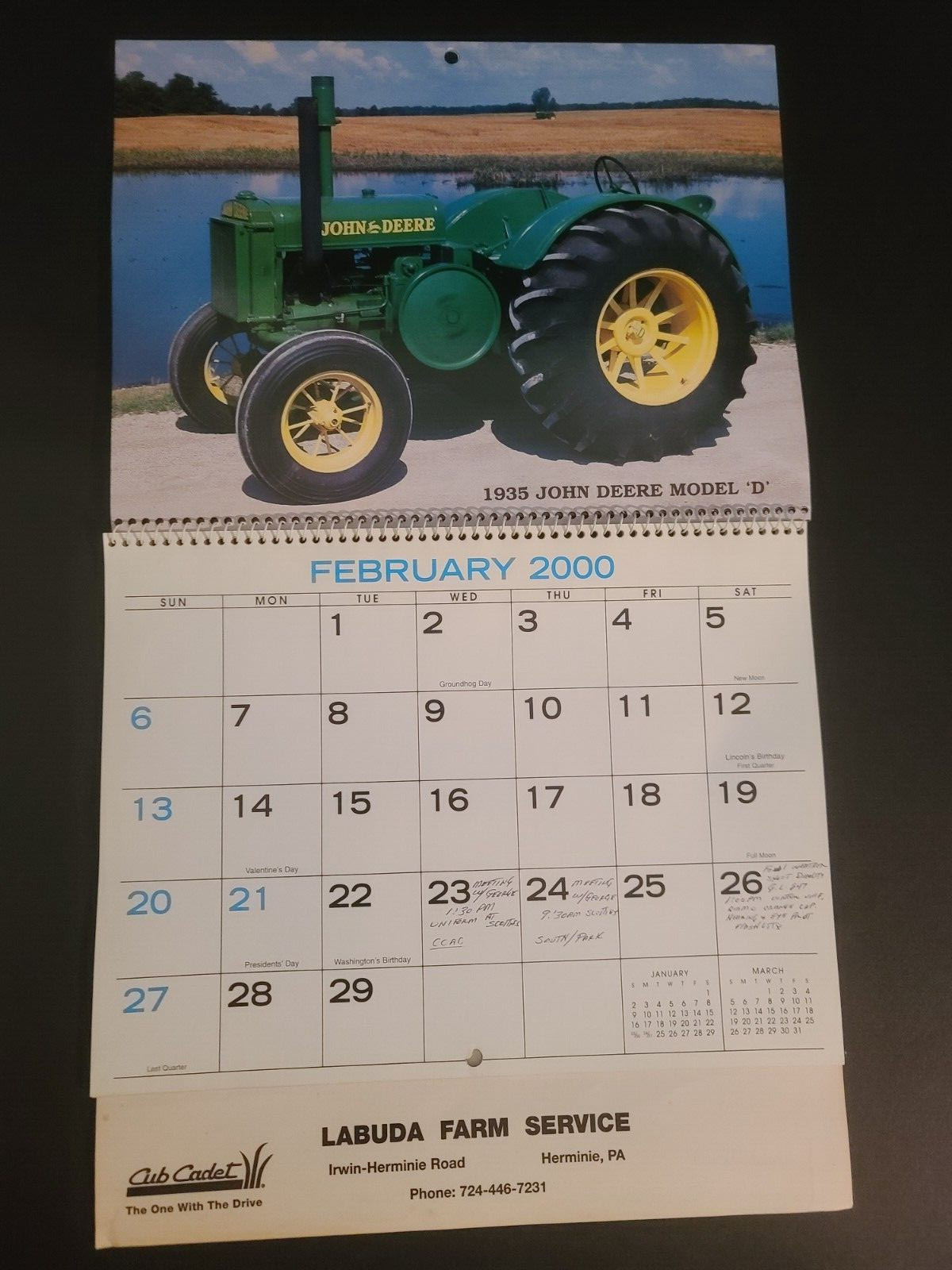 Vintage Year 2000 Labuda Farm Service Herminie Pa Classic Farm Tractors Calendar