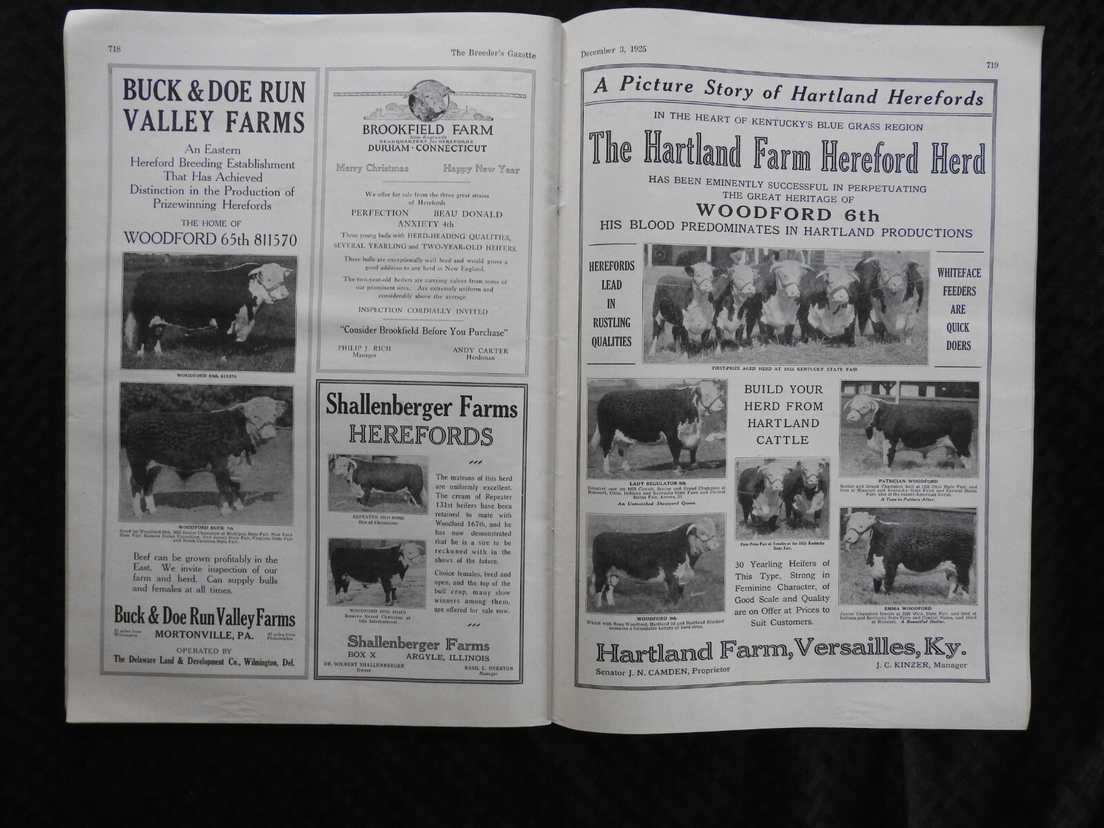 1925 Breeder’s Gazette Magazine – cattle rancher farmer horse show VERY GOOD
