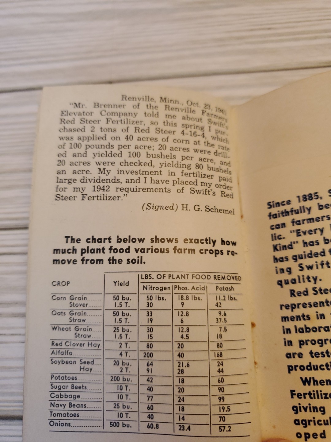 1942 Swift’s Red Steer Fertilizers Guide & Memo Book Unused 3″x5″
