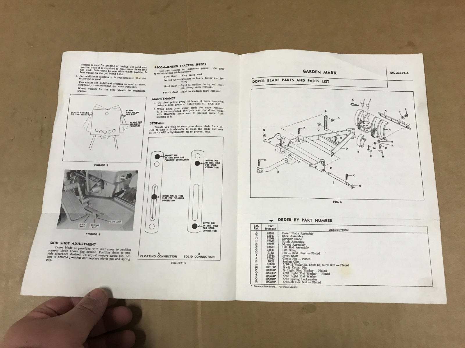Vintage Wards Garden Mark Dozer Blade Owner’s Guide & Parts List
