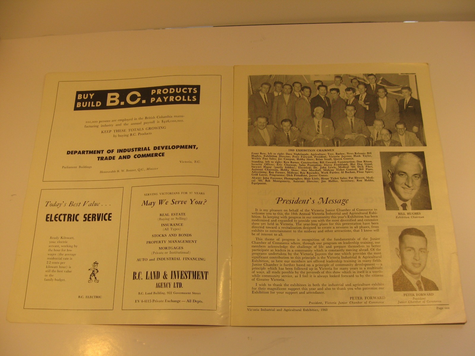 Victoria Industrial + Agricultural Exhibition Programme 1960 Memorial Arena